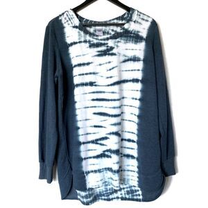 LE VERDE Long Sleeve Tie Dye Athletic Pullover Size Large
